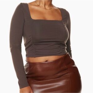 Aritzia Wilfred Brown Lydia Top
